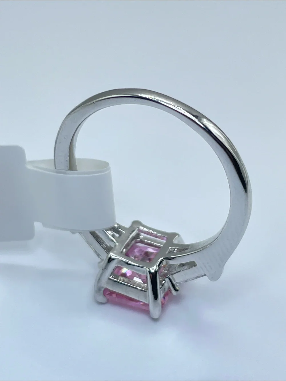 Swarovski Crystals Elements Pink Crystal Solitaire Glam Cocktail Ring Sz 9